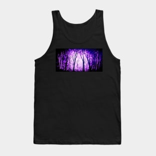 Minimal Black and Purple Forest Tank Top